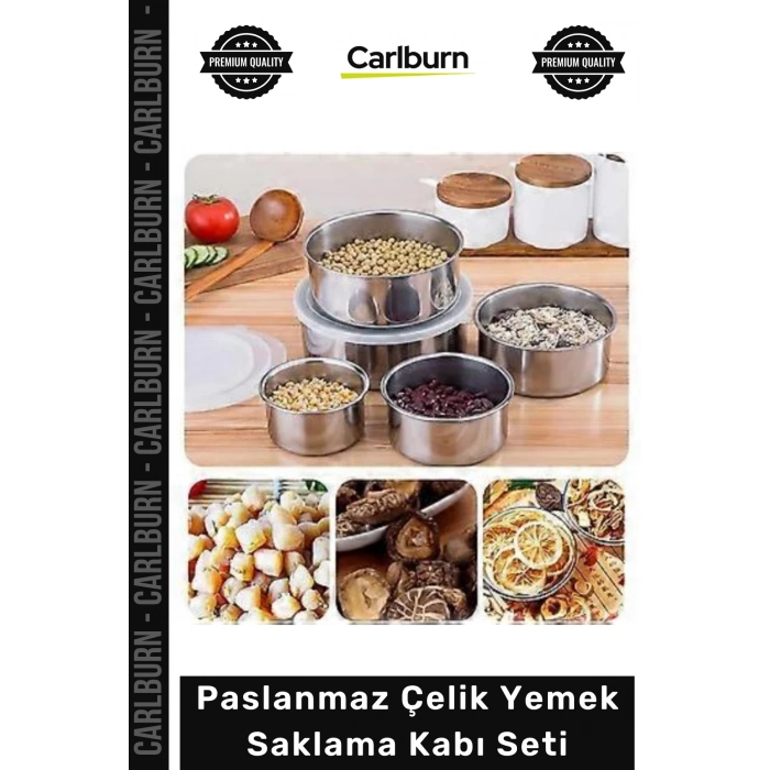 #SaklamaKabı Kaliteli Sağlıklı Hijyenik Sızdırmaz 5 Parça Paslanmaz Çelik Yemek Saklama Kabı Seti