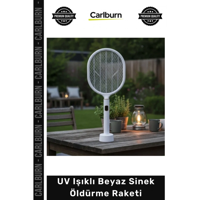 #SinekRaketi Garantili Etkili USB Şarjlı Standlı Şarj Göstergeli UV Işıklı Beyaz Sinek Öldürme Raketi
