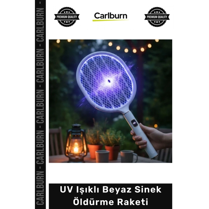 #SinekRaketi Garantili Etkili USB Şarjlı Standlı Şarj Göstergeli UV Işıklı Beyaz Sinek Öldürme Raketi
