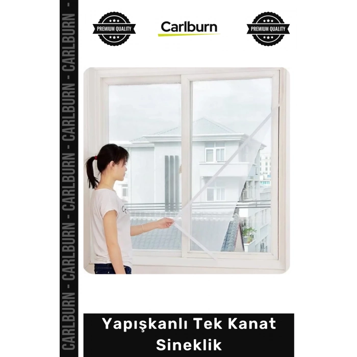 #TülSineklik 125x75 cm İnce Dokulu Tül Pratik Montaj Pencere Kapı Uyumlu Yapışkanlı Tek Kanat Sineklik