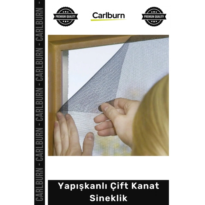 #ÇiftKanat 130x150 cm Pratik Kolay Montaj Pencere Kapı Tül Koruyucu Yapışkanlı Çift Kanat Sineklik