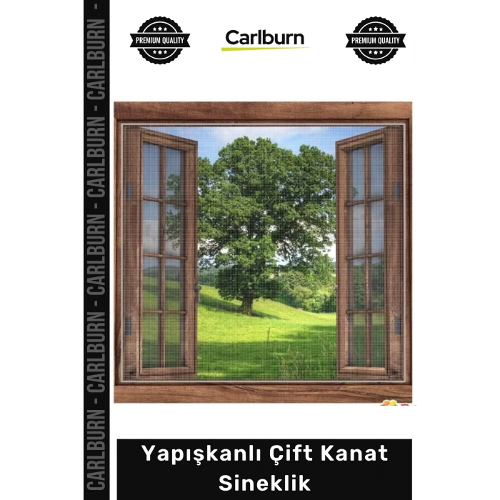 #ÇiftKanat 130x150 cm Pratik Kolay Montaj Pencere Kapı Tül Koruyucu Yapışkanlı Çift Kanat Sineklik