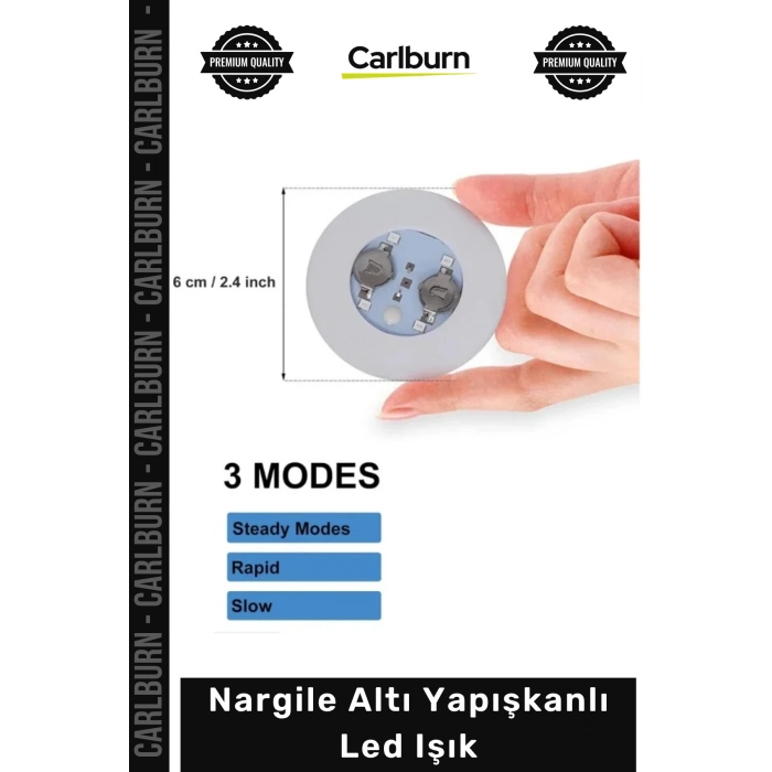 #Nargile Renkli 3 Modlu Atmosferik Dekoratif Nargile Aksesuar Nargile Altı Yapışkanlı Led Işık
