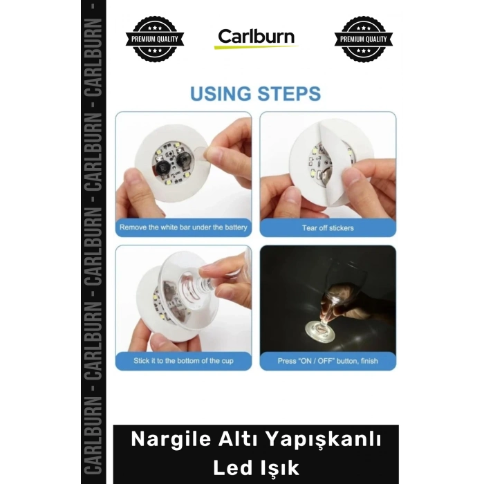 #Nargile Renkli 3 Modlu Atmosferik Dekoratif Nargile Aksesuar Nargile Altı Yapışkanlı Led Işık