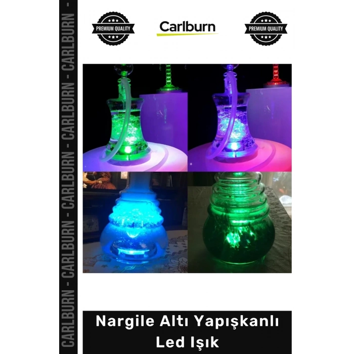 #Nargile Renkli 3 Modlu Atmosferik Dekoratif Nargile Aksesuar Nargile Altı Yapışkanlı Led Işık