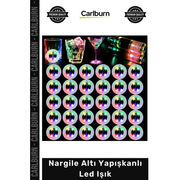 #Nargile Renkli 3 Modlu Atmosferik Dekoratif Nargile Aksesuar Nargile Altı Yapışkanlı Led Işık