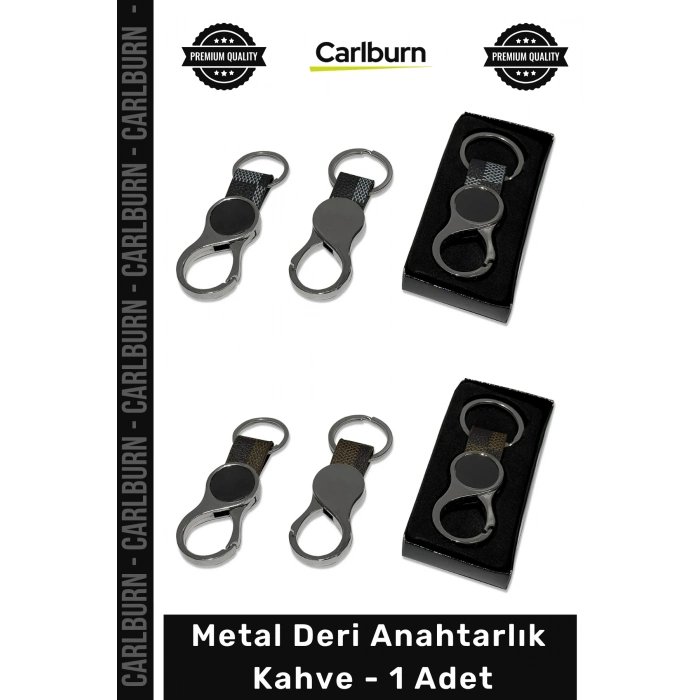 #Anahtarlık Logo Baskılı Promosyon Lüks Kaliteli Kurumsal Hediye Şık Tasarım Metal Deri Anahtarlık Kahve - 1 Adet