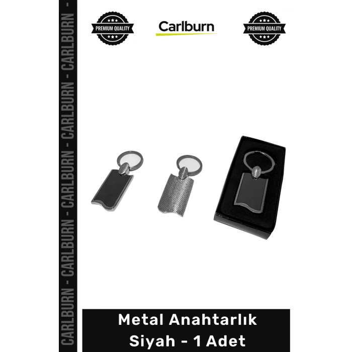 #Anahtarlık Şık Tasarım Dayanıklı Paslanmaz Çelik Lazer Baskı Kaliteli Lüks Metal Anahtarlık Siyah - 1 Adet