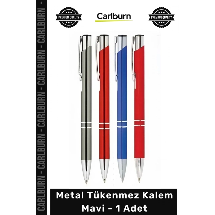 #Kalem Lüks Kurumsal Promosyon Logolu Hediyelik Ofis Şık Kaliteli Metal Tükenmez Kalem Mavi - 1 Adet
