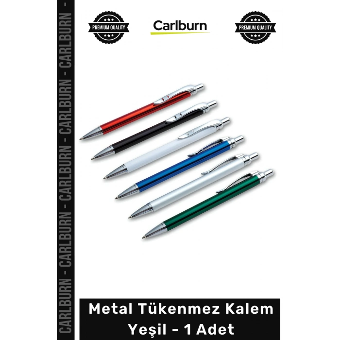 #TükenmezKalem Şık Tasarım Promosyon Lüks Kaliteli Dayanıklı Metal Tükenmez Kalem Yeşil 1 Adet