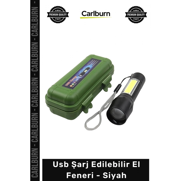 Özel Üretim Güçlü Led Aydınlatma Taktik Mini Taşınabilir Su Geçirmez Usb Şarj Edilebilir El Feneri Siyah