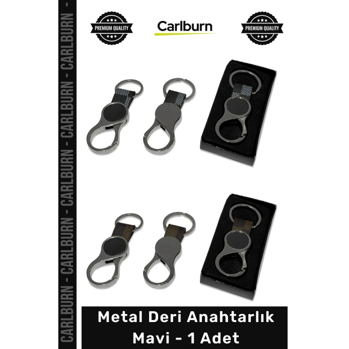 #Anahtarlık Logo Baskılı Kurumsal Promosyon Lüks Şık Kaliteli şiye Özel Metal Deri Anahtarlık Mavi - 1 Adet