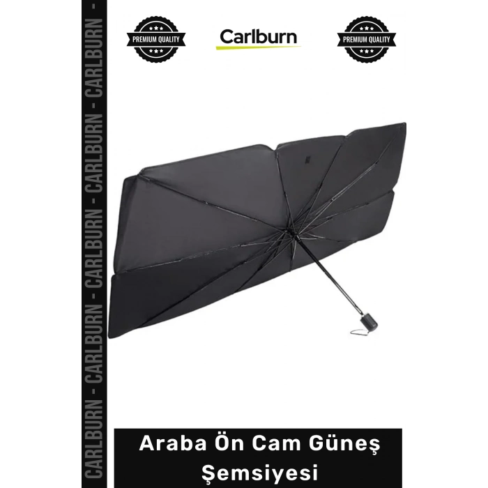 #OtoGüneşlik Isı Geçirmez 140x80cm 10 Telli Titanyum Gümüş Kaplama Çelik Araba Ön Cam Güneş Şemsiyesi