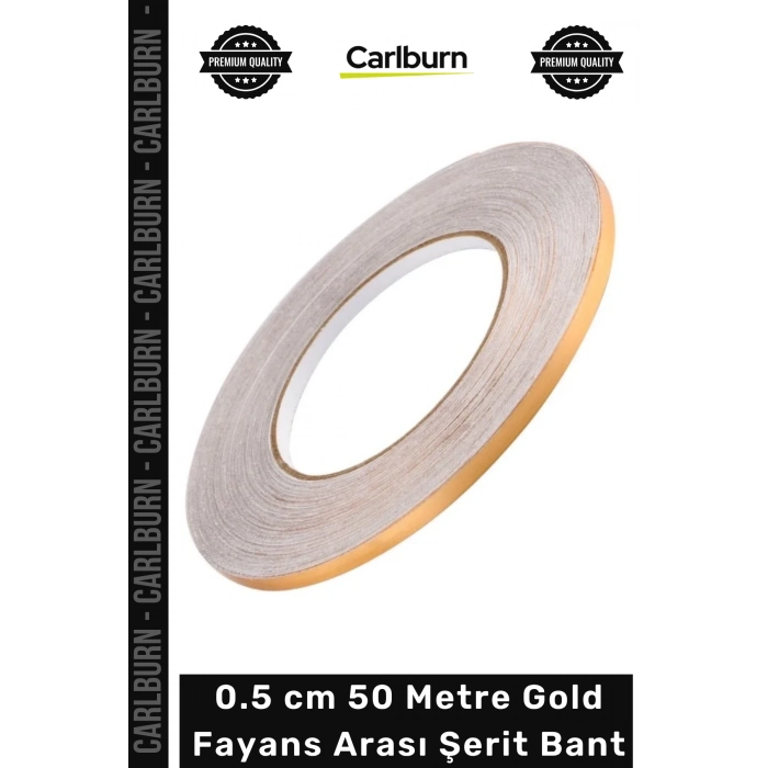 #Bant Dekoratif Kendinden Yapışkanlı Karo Zemin Duvar Süsü 05 cm 50 Metre Gold Fayans Arası Şerit Bant