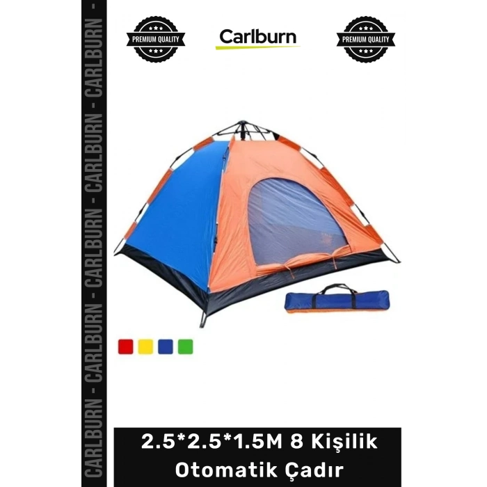#Çadır Su Geçirmez Kamp Malzemesi Geniş Aile Tipi Dayanıklı 2.5*2.5*1.5M 8 Kişilik Çantalı Otomatik Çadır