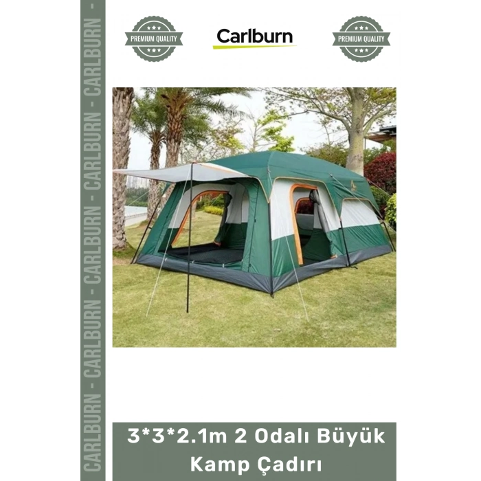 #Çadır Su Geçirmez Geniş Lüks Aile Dayanıklı Outdoor Çift Katman 3*3*2.1m 2 Odalı Büyük Kamp Çadırı