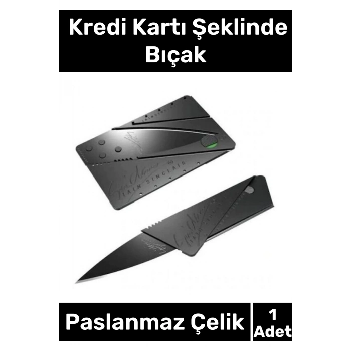 Özel Üretim Paslanmaz Çelik Cüzdan Tipi Kompakt Portatif Av Kamp Katlanabilir Kart Şeklinde Bıçak