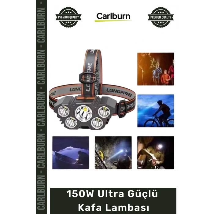 #KafaLambası Şarjlı Led Avcı Kamp Madenci Su Geçirmez Zoomlu Yüksek 150W Ultra Güçlü Kafa Lambası