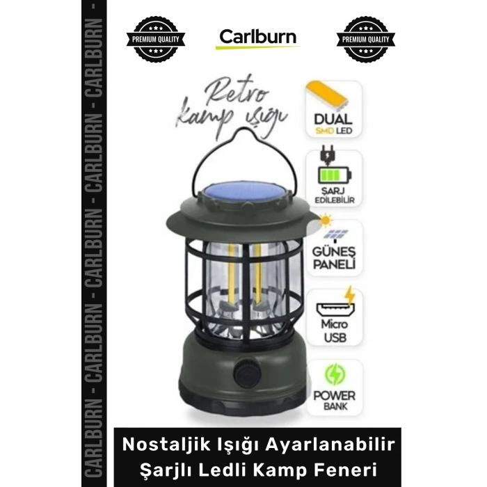 #KampFeneri Retro Vintage USB Dekoratif Bahçe Nostaljik Işığı Ayarlanabilir Şarjlı Ledli Kamp Feneri