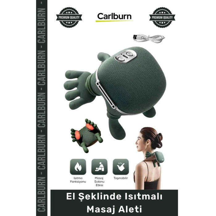 Özel Üretim Profesyonel Rahatlatıcı Terapi Etkili Ergonomik Şarjlı Kompakt El Şeklinde Isıtmalı Masaj Aleti