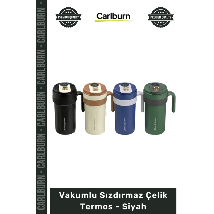 #Termos Paslanmaz Çift Katmanlı Vakumlu Sızdırmaz Isı Muhafazalı Dayanıklı Çelik Termos Siyah