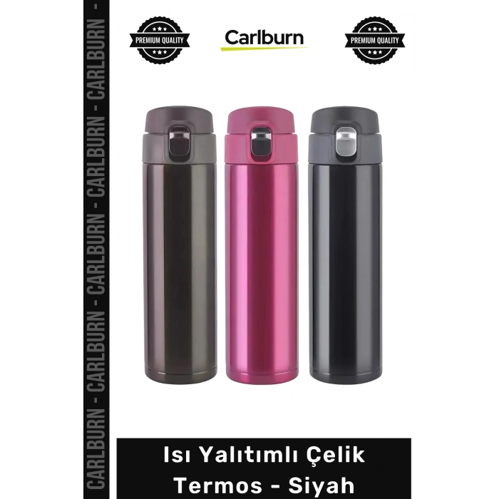 #Termos Sızdırmaz Isı Koruyan Paslanmaz Çift Katmanlı Vakumlu Dayanıklı Şık Çelik Termos Siyah