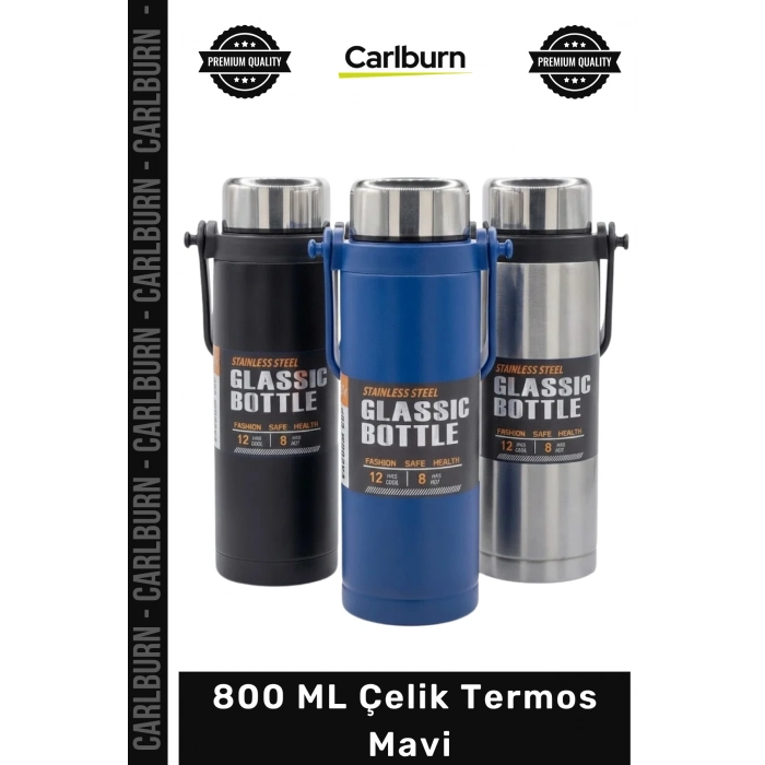 #Termos Isı Yalıtımlı Paslanmaz Çift Katmanlı Sızdırmaz Vakumlu Şık 800 ML Çelik Termos Mavi