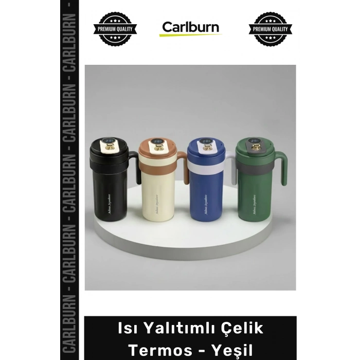 #Termos Sızdırmaz Vakumlu Isı Yalıtımlı Paslanmaz Outdoor Kamp Piknik Plaj Seyahat Matara Şık Çelik Termos Yeşil
