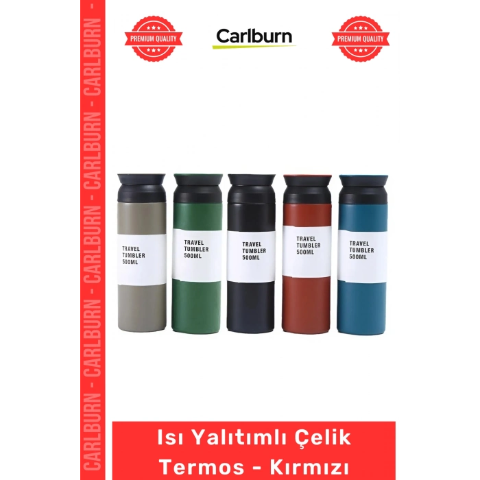 #Termos Sızdırmaz Isı Yalıtımlı Vakumlu Piknik Kamp Plaj Ofis Seyahat Paslanmaz Dayanıklı Şık Modern Çelik Termos Kırmızı