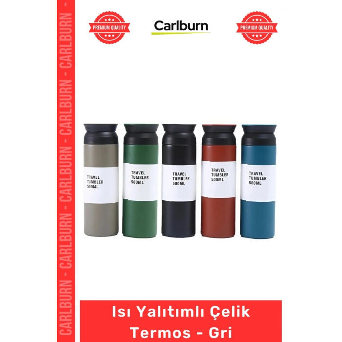 #Termos Paslanmaz Isı Yalıtımlı Vakumlu Sızdırmayan Dayanıklı Çift Katmanlı Çelik Termos Gri