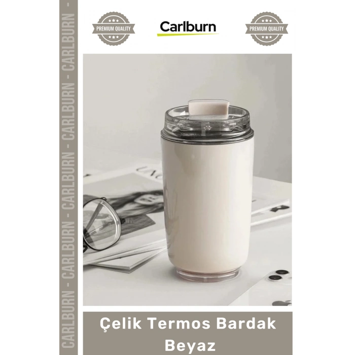 #Termos Sızdırmaz Isı Yalıtımlı Paslanmaz Vakumlu Dayanıklı Kaliteli Çelik Termos Bardak Beyaz