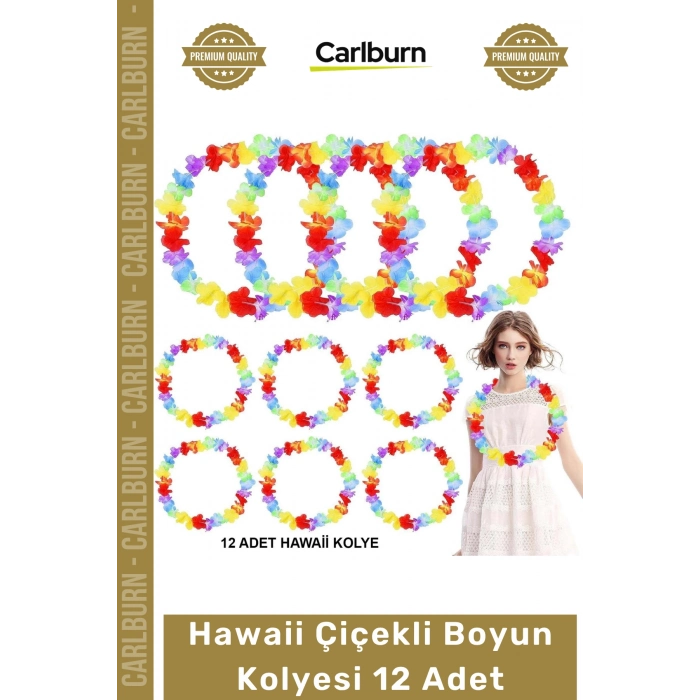 Özel Üretim Tropikal Parti Malzemesi Renkli Aksesuar Seti Yaz Hawaii Çiçekli Boyun Kolyesi 12 Adet