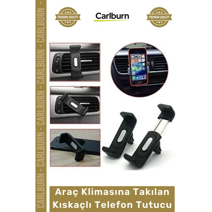 #TelefonTutacağı Havalandırma Izgarası Uyumlu 360 Döner Araç Klimasına Takılan Kıskaçlı Telefon Tutucu