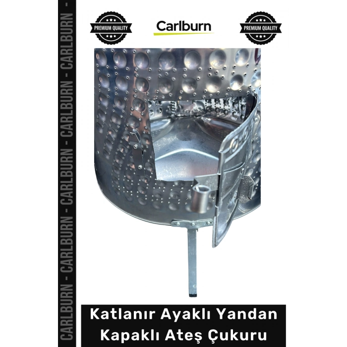 #AteşÇukuru Krom Paslanmaz Dış Mekan Bahçe Dağ Evi Şöminesi Isıya Dayanıklı Katlanır Ayaklı Yandan Kapaklı Ateş Çukuru