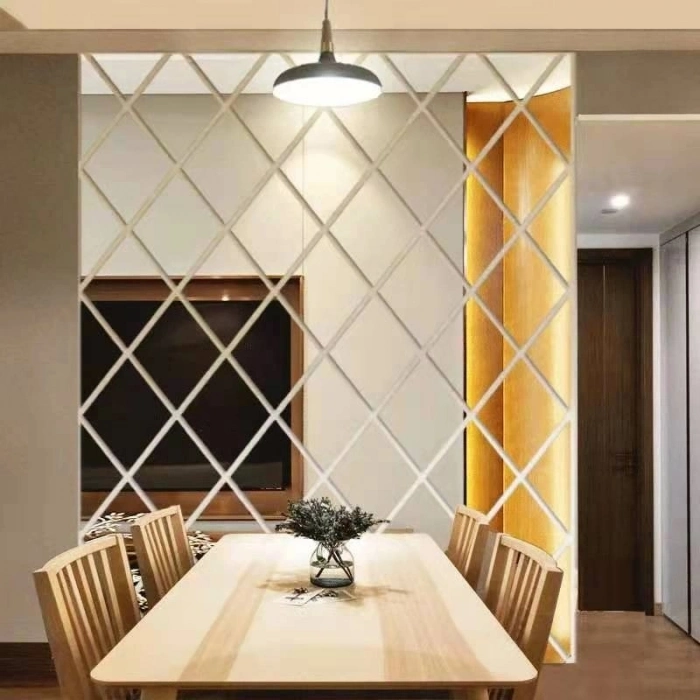 #Ayna Kırılmaz Duvar Dekoru Modern Tasarım Kare Yapışkanlı Dekoratif Akrilik Ayna 32 Parça