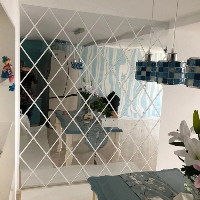 #Ayna Kırılmaz Güvenli Duvar Dekoru Modern Yapışkanlı Dekoratif Akrilik Ayna 17 Parça