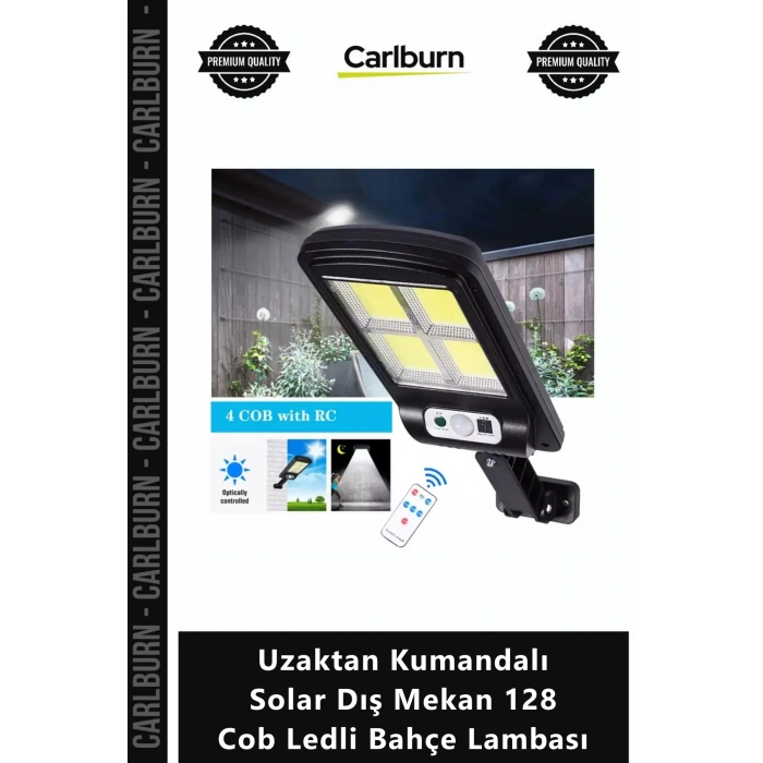 Özel Üretim Sensörlü Su Geçirmez Uzaktan Kumandalı Solar Dış Mekan 128 Cob Ledli Bahçe Lambası