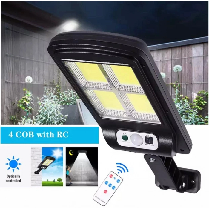 Özel Üretim Sensörlü Su Geçirmez Uzaktan Kumandalı Solar Dış Mekan 128 Cob Ledli Bahçe Lambası