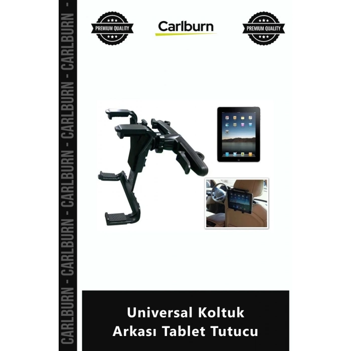 Özel Üretim 360 Derece Dönen Araç İçi 5kg Kapasiteli Siyah Şık Universal Koltuk Arkası Tablet Tutucu