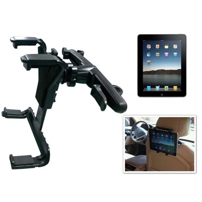 Özel Üretim 360 Derece Dönen Araç İçi 5kg Kapasiteli Siyah Şık Universal Koltuk Arkası Tablet Tutucu