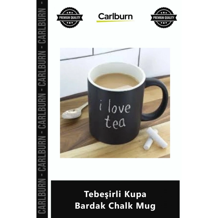 Özel Üretim Kara Tahta Tasarım Hediye Yazılabilir Seramik Ofis Ev Tebeşirli Kupa Bardak Chalk Mug