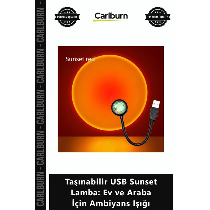 Özel Üretim Projektör LED Atmosfer Taşınabilir USB Sunset Lamba Ev Araba İçin Ambiyans Işığı