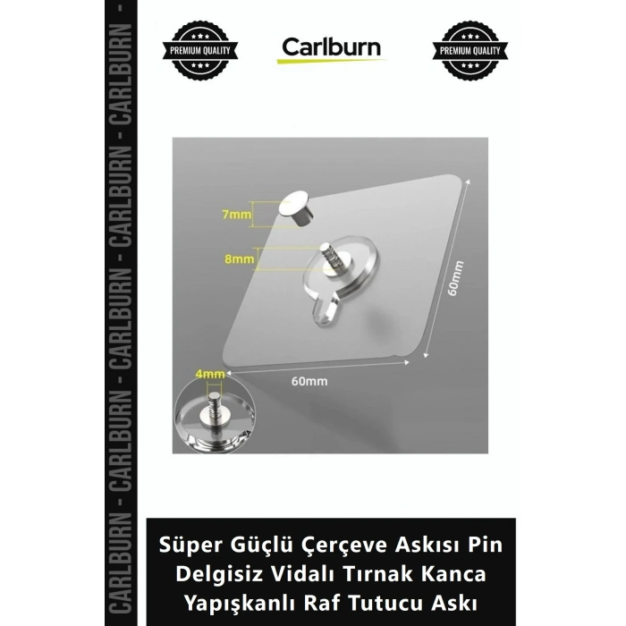 #Askı Süper Güçlü Çerçeve Askısı Pin Delgisiz Vidalı Tırnak Kanca Yapışkanlı Raf Tutucu Askı