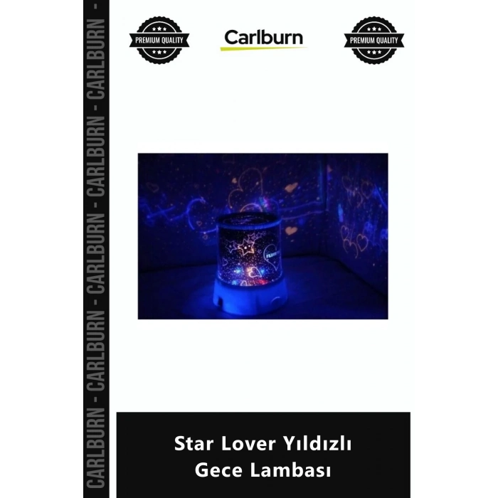 Özel Üretim Romantik Projeksiyonlu Renkli Led Işıklı Dekoratif Star Lover Yıldızlı Gece Lambası