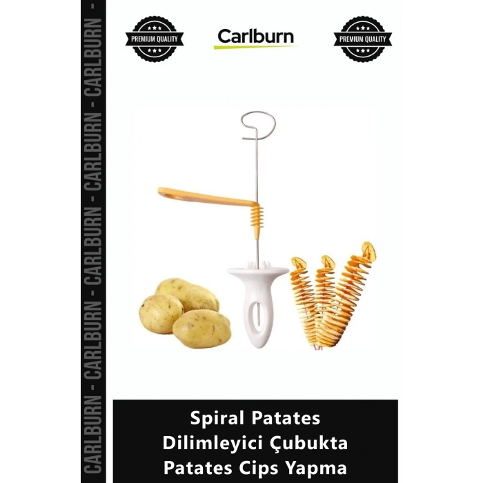 Özel Üretim Paslanmaz Manuel Mutfak Aleti Pratik Spiral Patates Dilimleyici Çubukta Patates Cips Yap