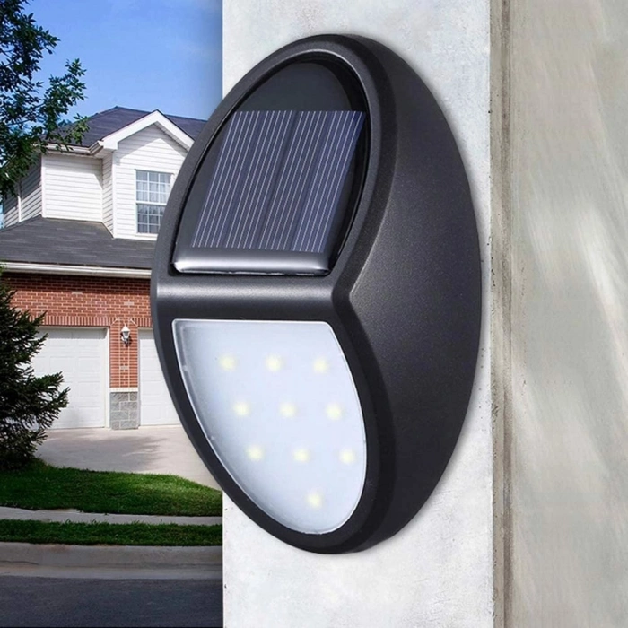 Özel Üretim 10 Ledli Dış Mekan Solar Su Geçirmez Oval Duvara Monteli Özel Tasarım Bahçe Lambası