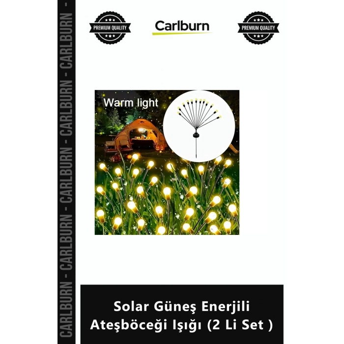 Özel Üretim Bahçe Dekoratif Peyzaj Aydınlatma Solar Güneş Enerjili Ateşböceği Işığı 2 Li Set