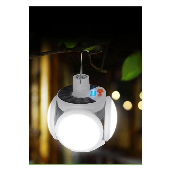 Özel Üretim Solar Güneş Enerji Usb Sarjlı 5 Kanatlı Bahçe Aydınlatma Led Askılı Pratik Kamp Lamba