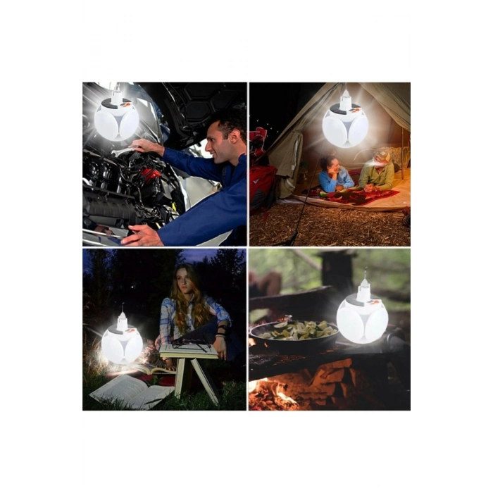 Özel Üretim Solar Güneş Enerji Usb Sarjlı 5 Kanatlı Bahçe Aydınlatma Led Askılı Pratik Kamp Lamba
