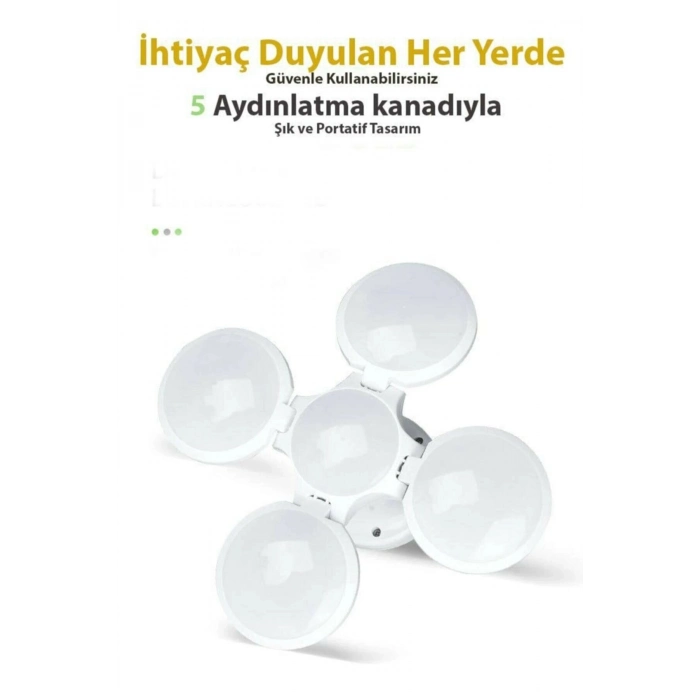 Özel Üretim Solar Güneş Enerji Usb Sarjlı 5 Kanatlı Bahçe Aydınlatma Led Askılı Pratik Kamp Lamba